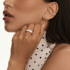 Серебряное широкое кольцо с фианитами Miestilo