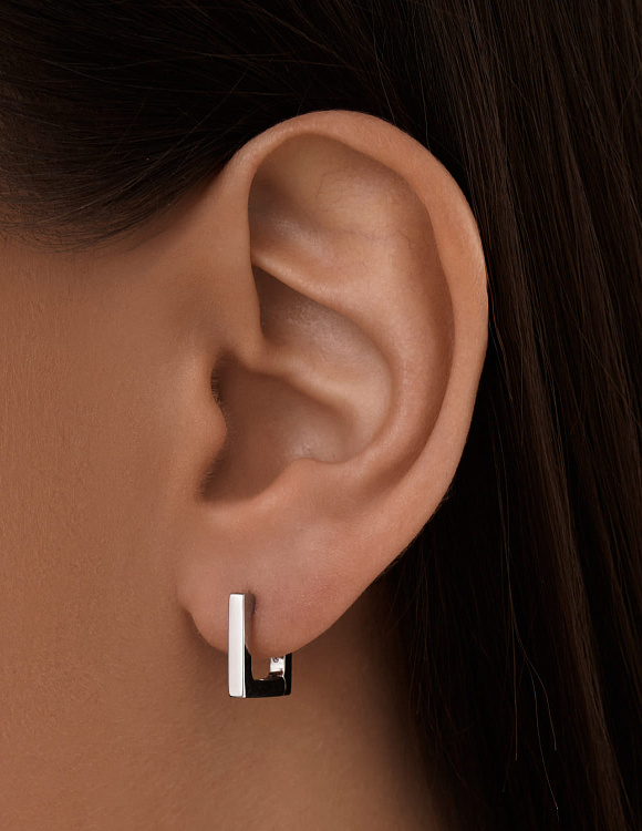 Серебряные серьги квадрат внутр. раст. 9мм Miestilo