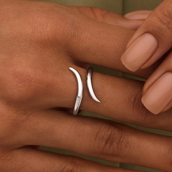 Серебряное кольцо в виде спирали Miestilo