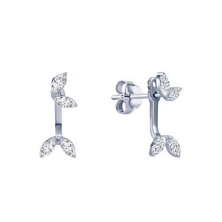Серьги серебро 925 гвоздики с камнями трансформеры Miestilo