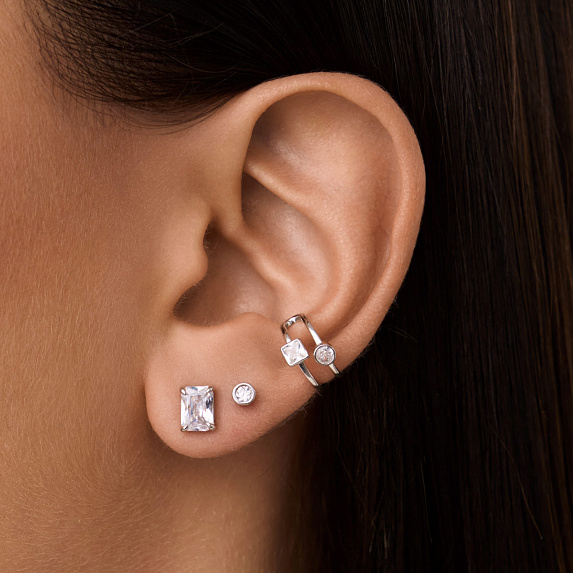 Серьга кафф серебро 925 моносерьга серебряная одиночная Miestilo