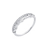 Серебярное кольцо двойное с фианитами в круглой огранке Miestilo