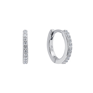 Серьги кольца серебро 925 серебряные конго с фианитами Miestilo