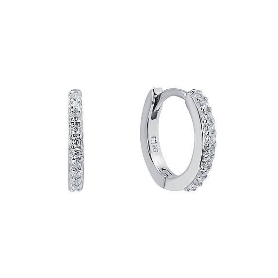 Серьги кольца серебро 925 серебряные конго с фианитами Miestilo