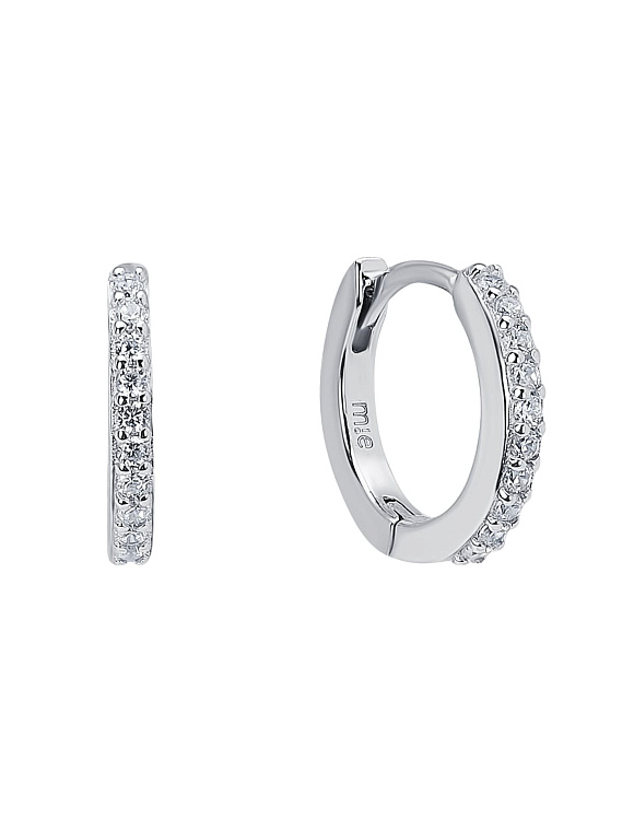 Серьги кольца серебро 925 серебряные конго с фианитами Miestilo  2