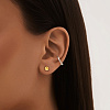 Серебряные пусеты с желтыми фианитами  Miestilo