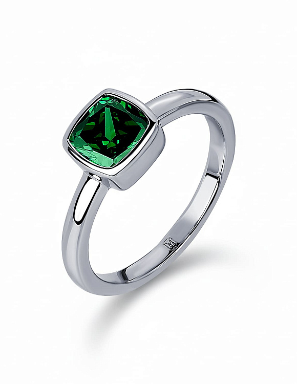 Серебряное кольцо с фианитом в глухой закрепке Miestilo  2