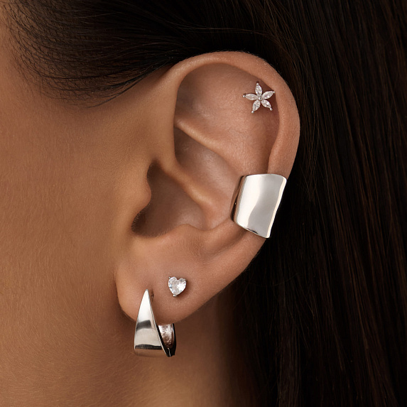 Серьги серебро 925 женские конго без вставок Miestilo
