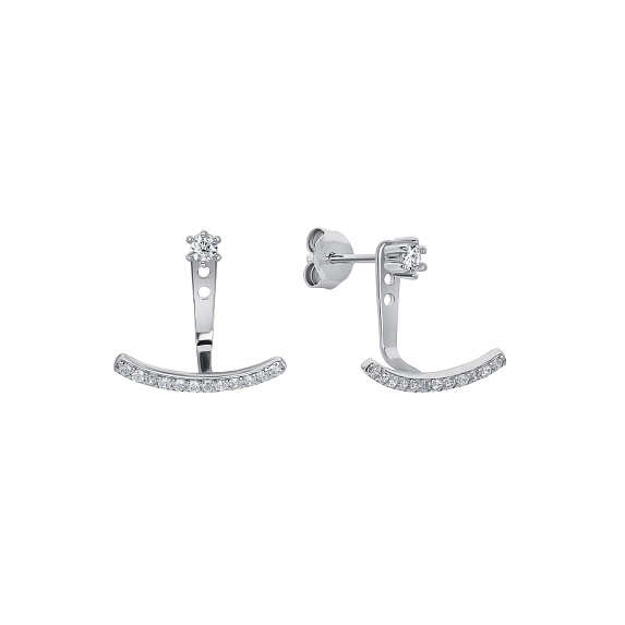 Серьги серебро 925 серебряные гвоздики женские с фианитами Miestilo