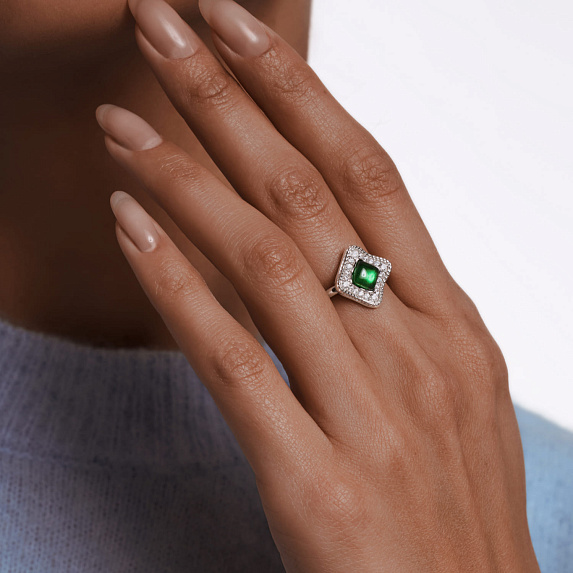 Серебряное кольцо с фианитами Miestilo