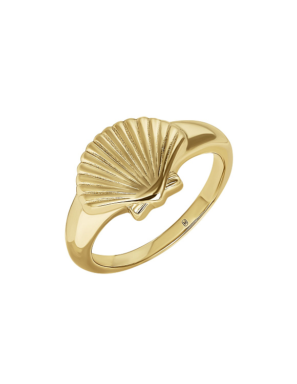 Позолоченное кольцо с акцентной ракушкой Miestilo  2