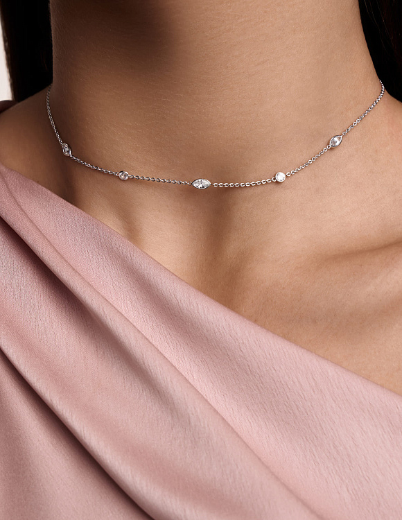 Колье чокер серебро 925 серебряное на шею Miestilo