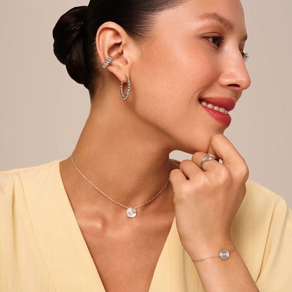 Серебряный браслет с монетой и фианитом Miestilo