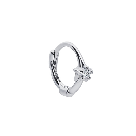 Моносерьга серебро 925 серьга кольцо серебряная одиночная Miestilo