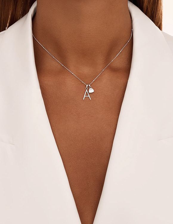 Подвеска на шею серебро 925 с цепочкой буква а Miestilo