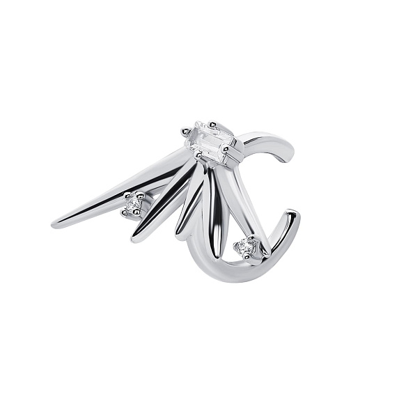 Серебряный кафф с фианитами Miestilo