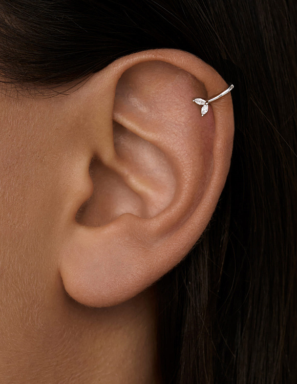 Серьга кафф серебро 925 моносерьга серебряная одиночная Miestilo