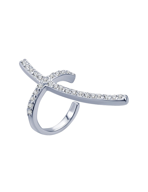 Серьга кафф серебро 925 моносерьга серебряная одиночная Miestilo  2