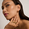 Серебряные дутые серьги с фианитом Miestilo