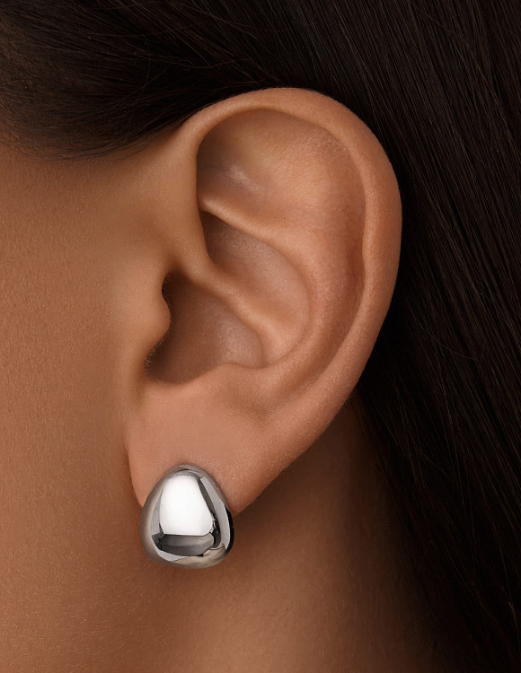 Каплевидные серьги-пусеты из серебра MIESTILO  Miestilo