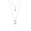 Серебряное колье Исида с луной и звездой MIESTILO Miestilo