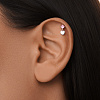 Серебряный пирсинг с фианитом Miestilo