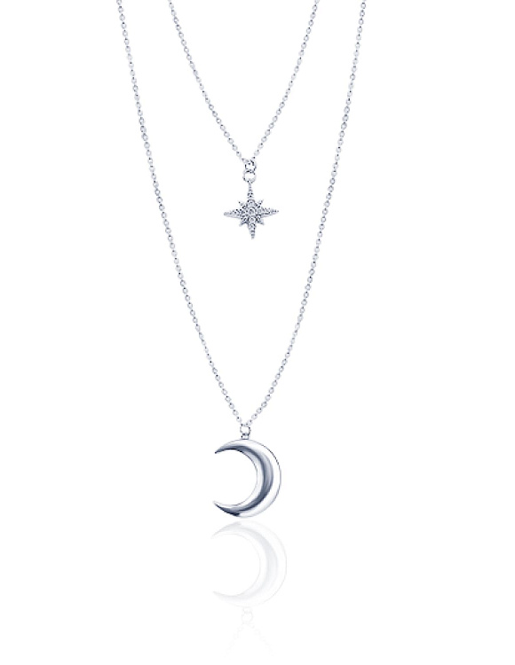 Серебряное колье Исида с луной и звездой MIESTILO Miestilo  2
