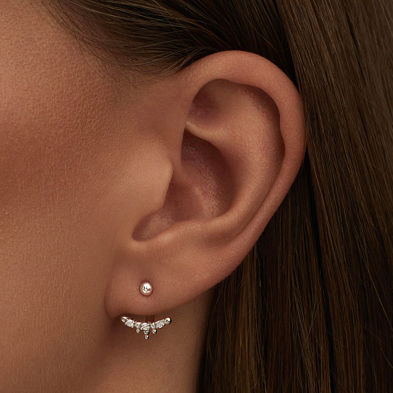 Серьги серебро 925 гвоздики с камнями трансформеры Miestilo