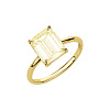 Серебряное кольцо с крупным лимонным фианитом в огранке багет Miestilo