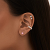 Серебряные пусеты с розовыми  фианитами  Miestilo