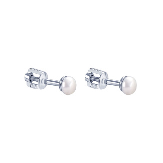 Серьги серебро 925 серебряные гвоздики с жемчугом Miestilo