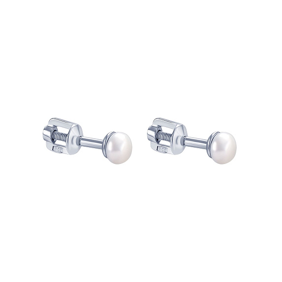 Серьги серебро 925 серебряные гвоздики с жемчугом Miestilo