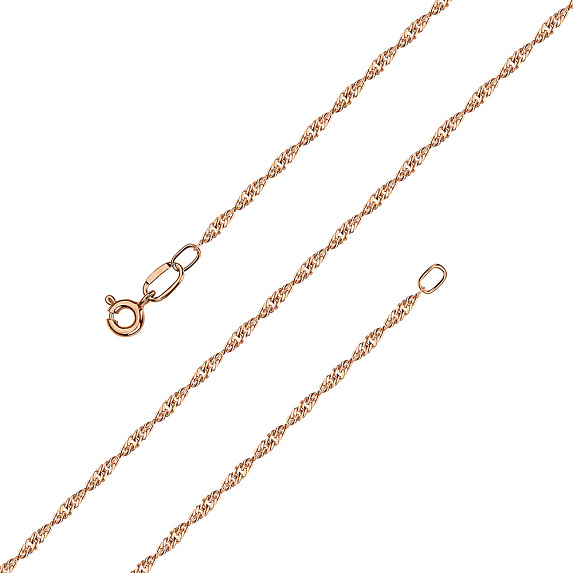 Золотая цепь в плетении сингапур пустотелый с алмазной гранью ширина 2,18 мм D проволоки 0,35 мм Miestilo