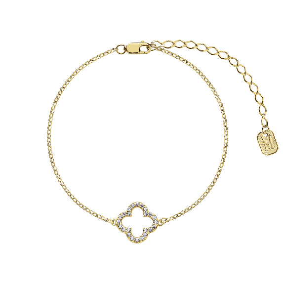 Браслет серебро 925 на руку клевер van cleef серебряный в позолоте Miestilo