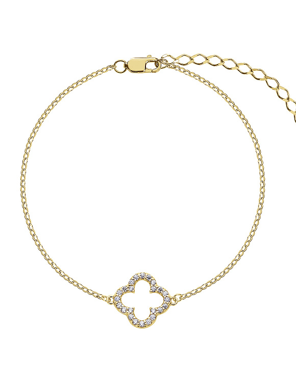 Браслет серебро 925 на руку клевер van cleef серебряный в позолоте Miestilo  2