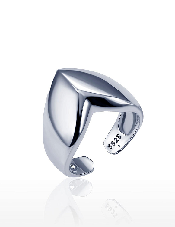 Серебряное регулируемое кольцо в форме сердца MIESTILO Miestilo  2