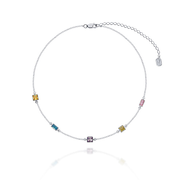 Серебряное колье с цветными камнями Miestilo