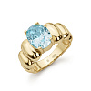 Серебряное дутое кольцо с голубым фианитом                                                           Miestilo