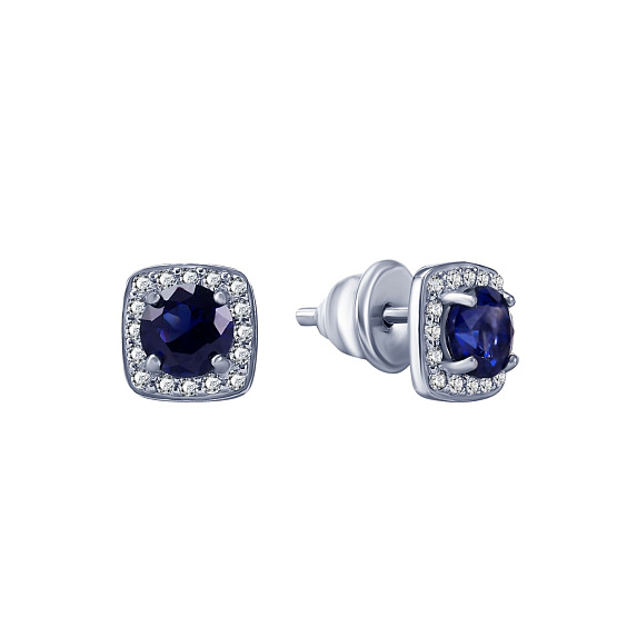 Серьги серебро 925 серебряные гвоздики с камнями Miestilo