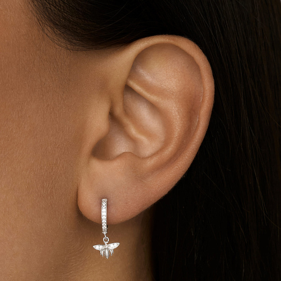 Серьги серебро 925 серебряные круглые бабочки Miestilo