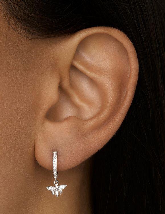 Серьги серебро 925 серебряные круглые бабочки Miestilo