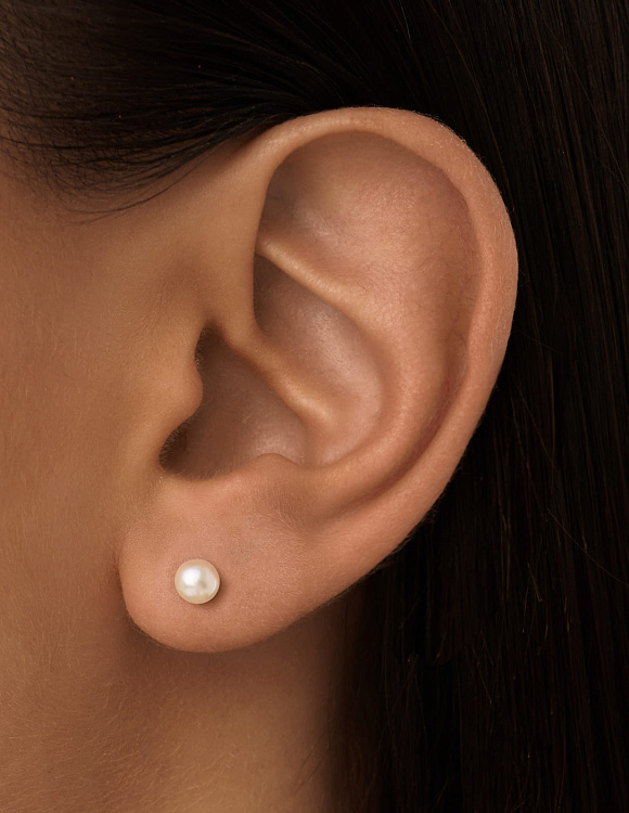 Серьги серебро 925 серебряные гвоздики с жемчугом Miestilo