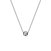 Серебряное колье с фианитом в круглой огранке Miestilo