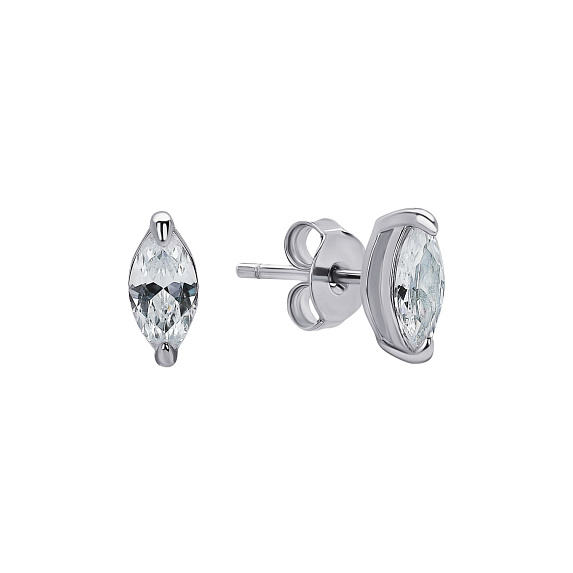 Серьги серебро 925 гвоздики серебряные с камнем Miestilo