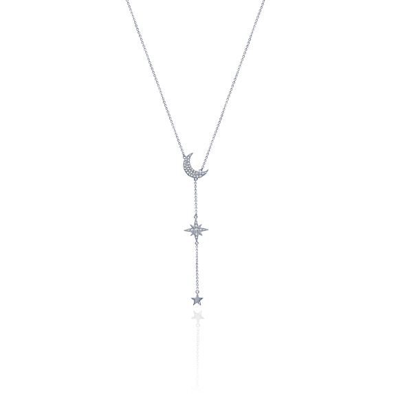 Серебряное колье со звездами и фианитами MIESTILO Miestilo