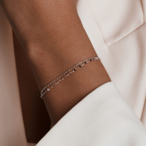 Серебряный двойной браслет Miestilo
