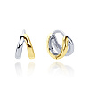 Серьги кольца из серебра Биколор Miestilo