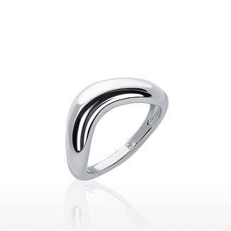 Серебряное кольцо волна гладкое MIESTILO Miestilo