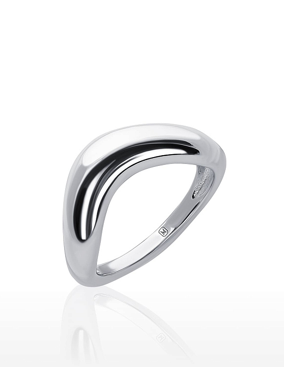 Серебряное кольцо волна гладкое MIESTILO Miestilo  2