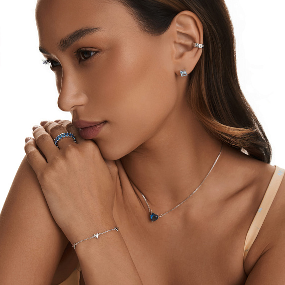Серебряное кольцо с синией шпинелью Miestilo